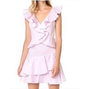 Rebecca Taylor Sleeveless Ruffle Dress‎ Iris Purple Mini Women's Sz 4 Cotton